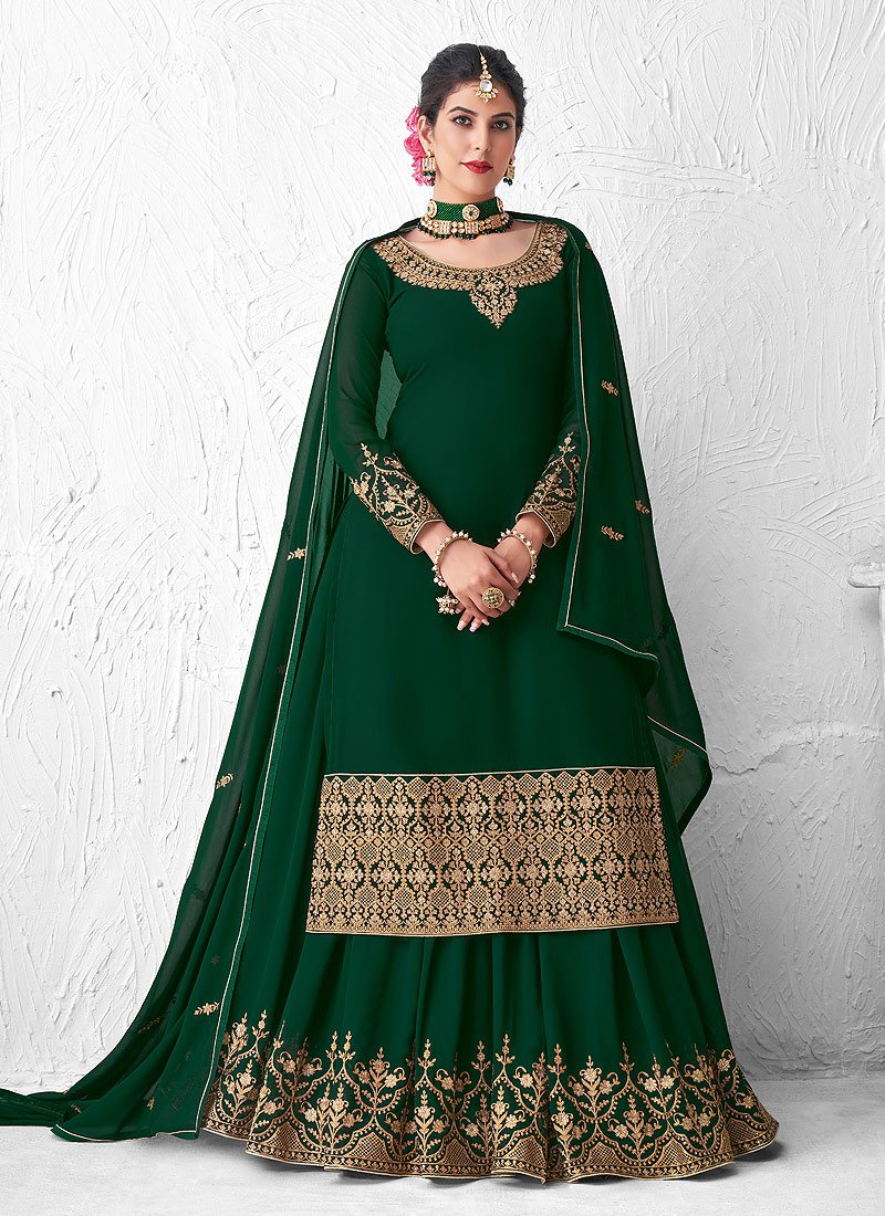 New Wedding Lehenga Choli With Green Color – FOURMATCHING