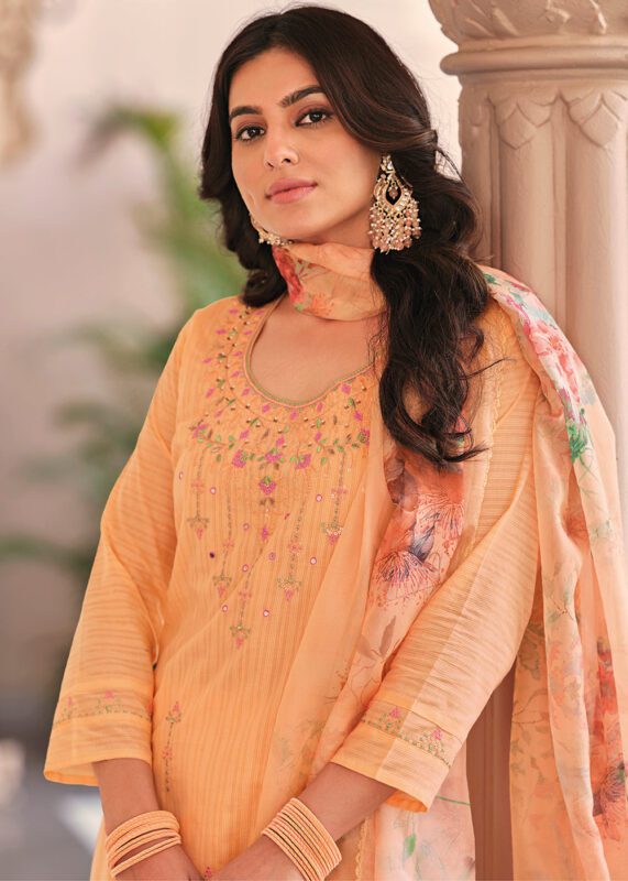 Traditional Red and Orange Silk With Khatli Embroidery and Heavy Work Lehenga main image 0