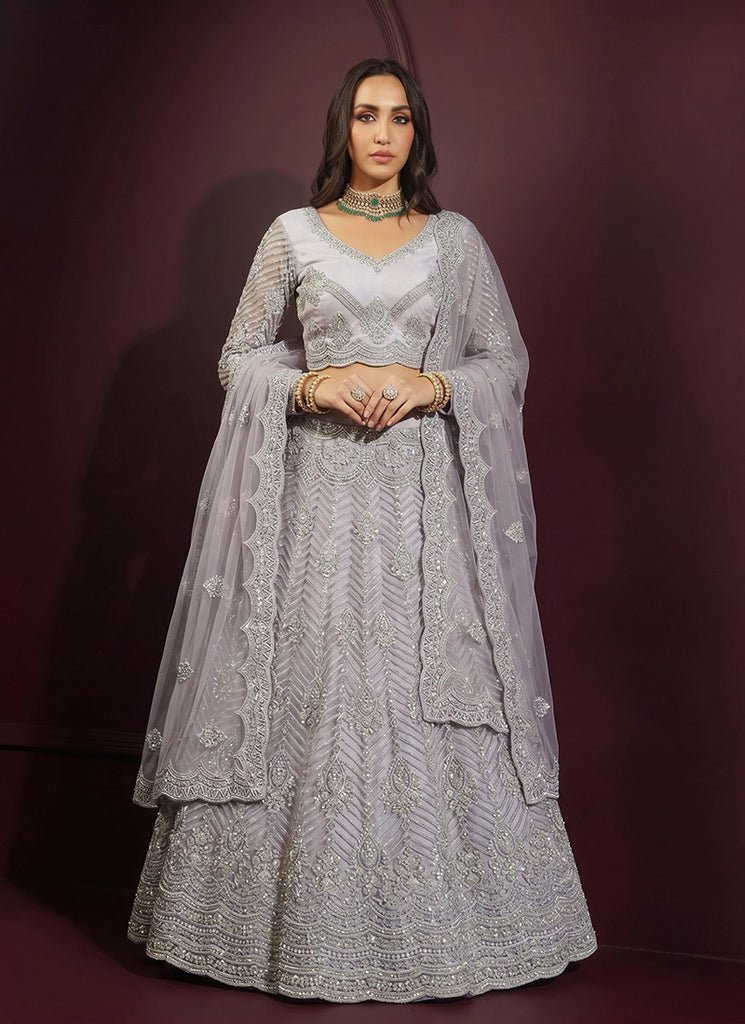 Blue Heavy Embroidered Bridal Wedding Lehenga Choli